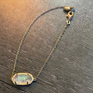 Kendra Scott Gold Bracelet with Iridescent Stone